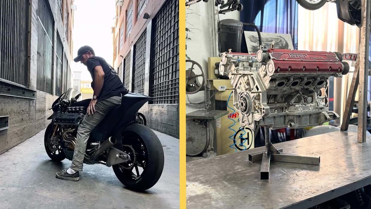 This Insane Ferrari V8-Powered Motorcycle Just Sold for Half a Million Dollars