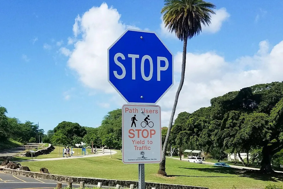 If You See a Blue Stop Sign, Here’s What It Means