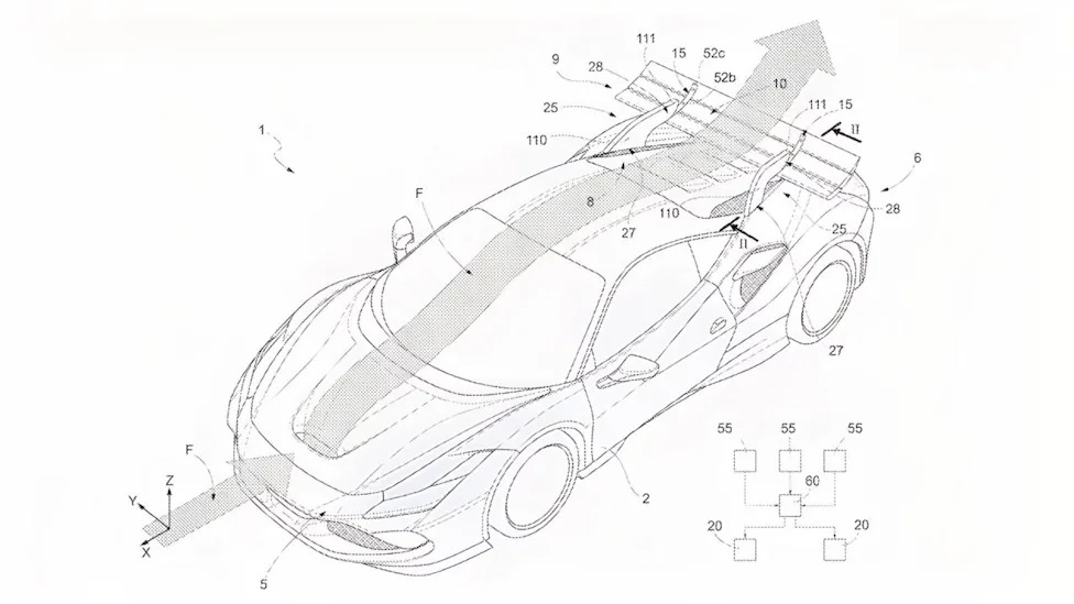 Ferrari Has Patented a New Rear Wing That Can Bend and Twist