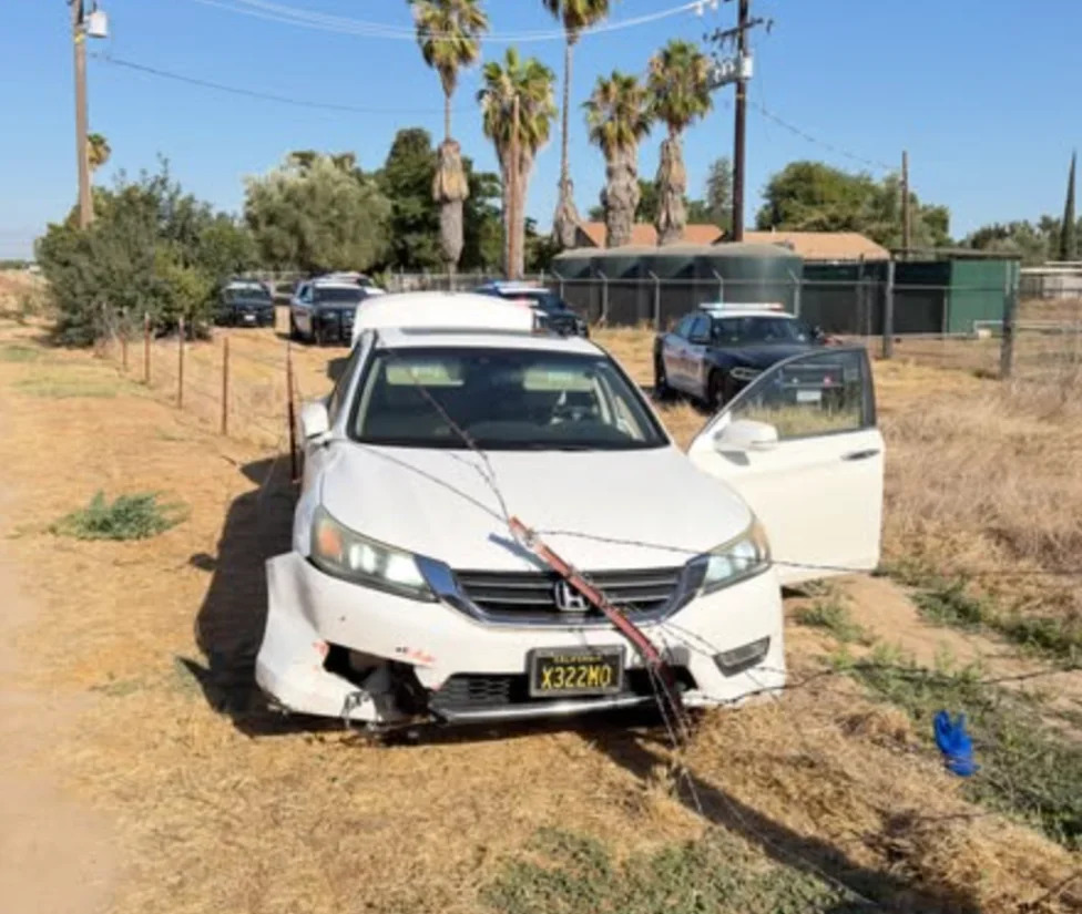 Honda, Honda Accord, Stolen 2013 Honda Accord Pursuit Ends at a Visalia Orchard Fence