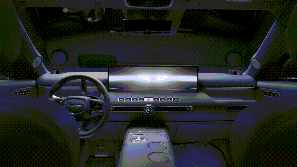 Genesis GV90's OLED Screen Grows 3.5 Inches at the Push of a Button