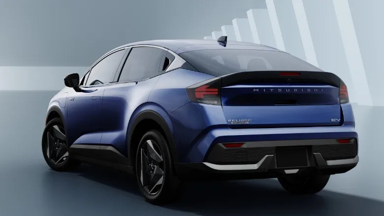 New 2027 Mitsubishi Eclipse Sportback Is Basically Just A Nissan Leaf On Aero-Optimized Tri-Spokes