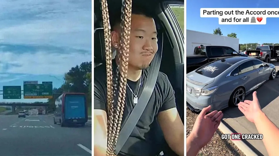 Honda, Honda Accord, Man Totals His $50,000 Honda Accord After Hitting Plastic Traffic Divider