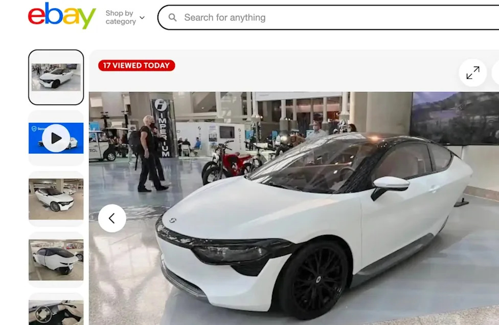Sondors' vaporware 3-wheel EV prototype hits eBay at its original $10,000 asking price