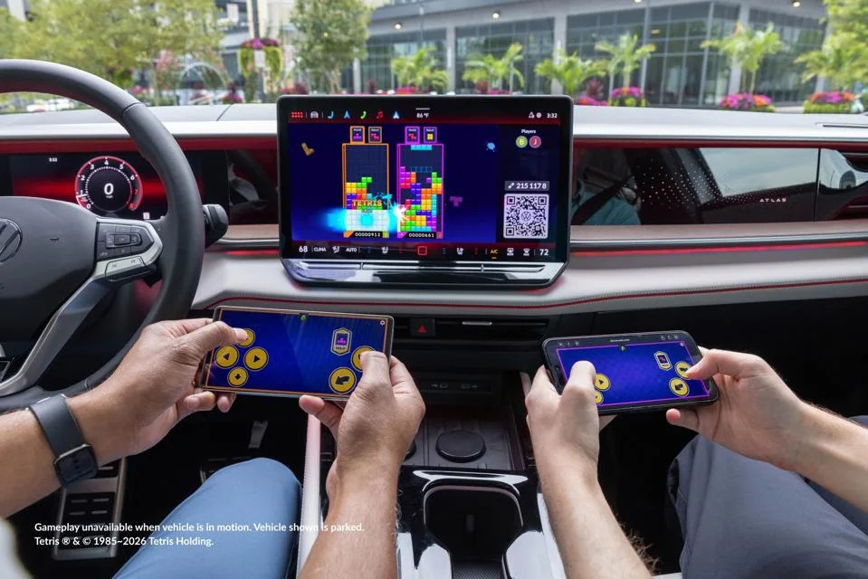 Volkswagen, Volkswagen Atlas, Tetris Fits Inside The 2027 Volkswagen Atlas With In-Car Gaming
