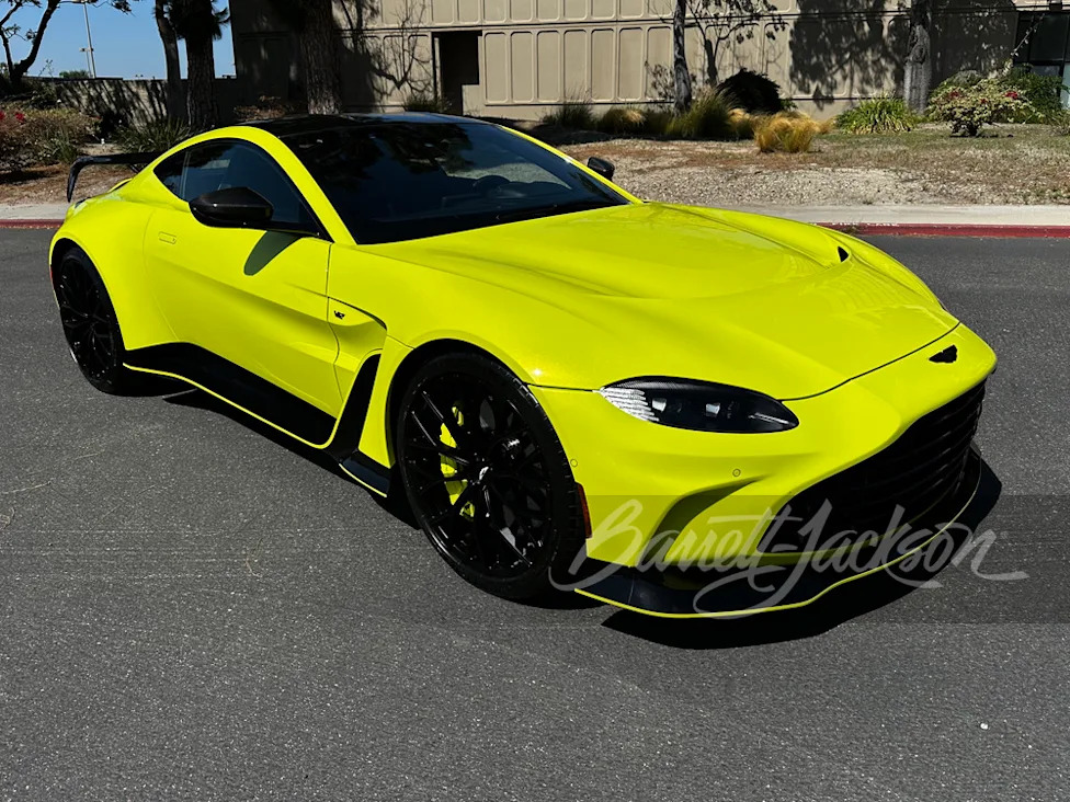 No-Reserve Lime Essence 2023 Aston Martin V12 Vantage, No. 227 of 333, Heads to Barrett-Jackson Scottsdale