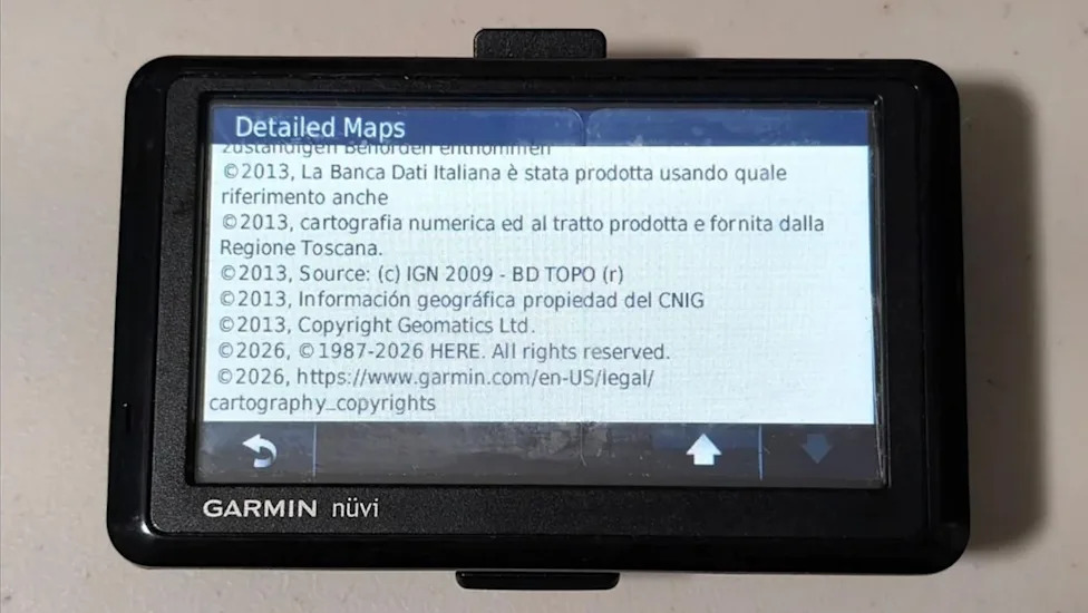 15-year-old Garmin GPS still holds a charge, and even got a 2026 map update