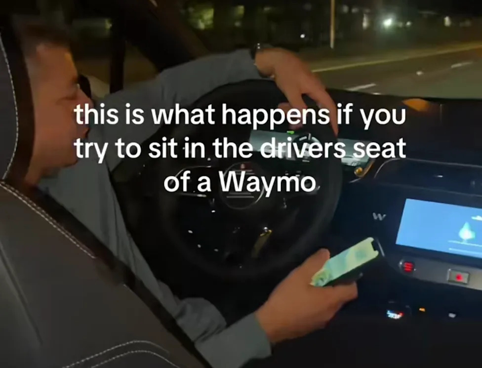 SEAT, Waymo Rider Learns the Hard Way Why the Driver’s Seat Is Strictly Off Limits