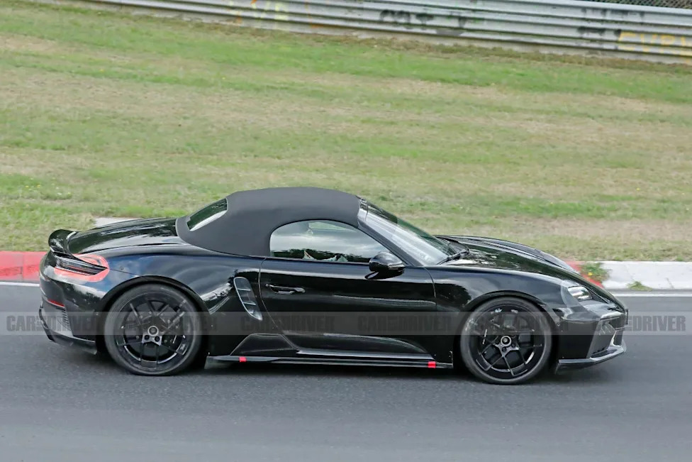 Nearly Camouflage-Free 2027 Porsche 718 Boxster Spied Testing Ahead of Official Reveal