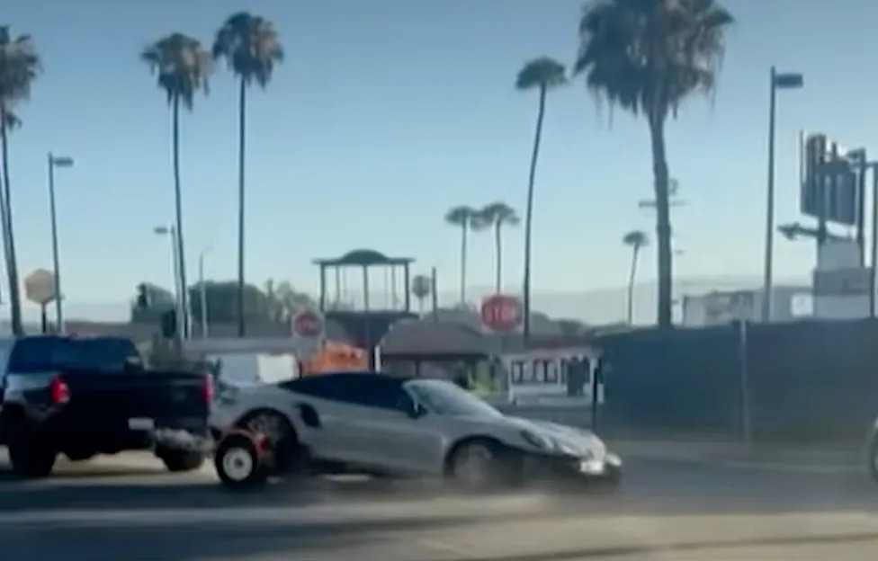 Porsche, A Thief Couldn't Start This Stolen Porsche, So He Dragged It Down the Street Like a Shopping Cart