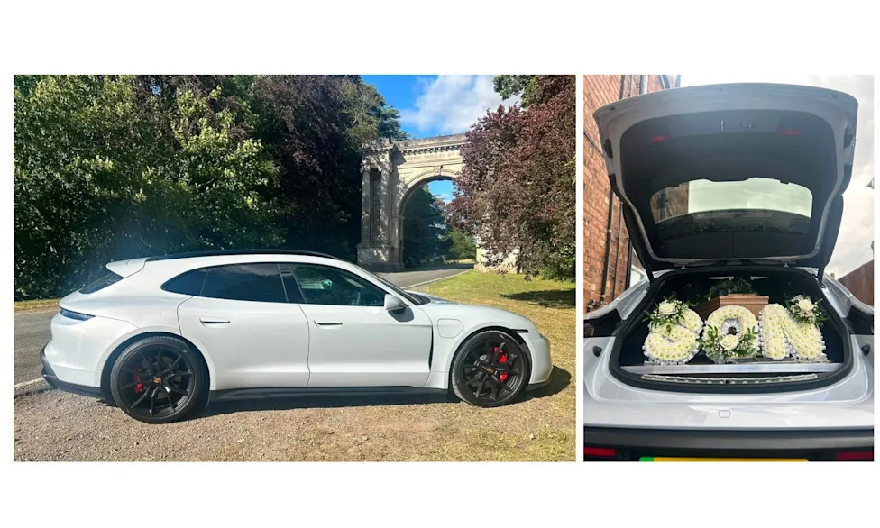 Porsche, Porsche Taycan, Porsche Taycan Sport Turismo, Porsche Fan Receives His Last Wish, Takes His Final Ride in a Taycan Sport Turismo Hearse