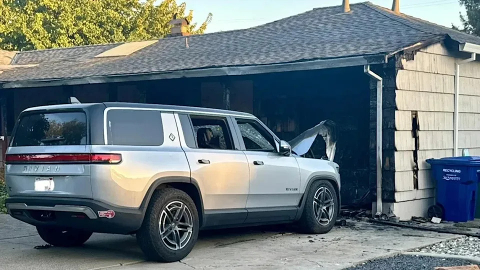 Rivian R1S Goes Up In Flames After Charging Through An Extension Cord