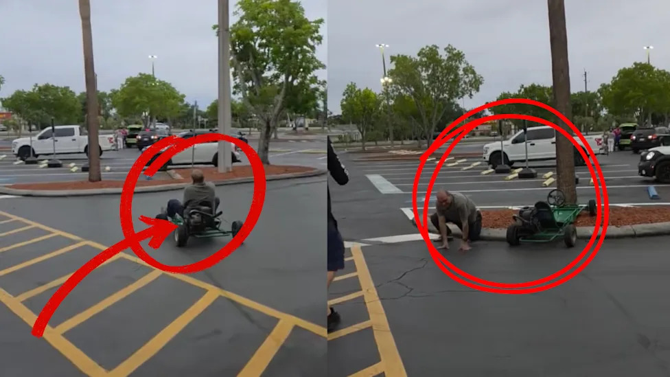 "I Watched This 11 Times": A Go-Kart Driver Slammed Straight Into a Tree Outside a Shopping Plaza