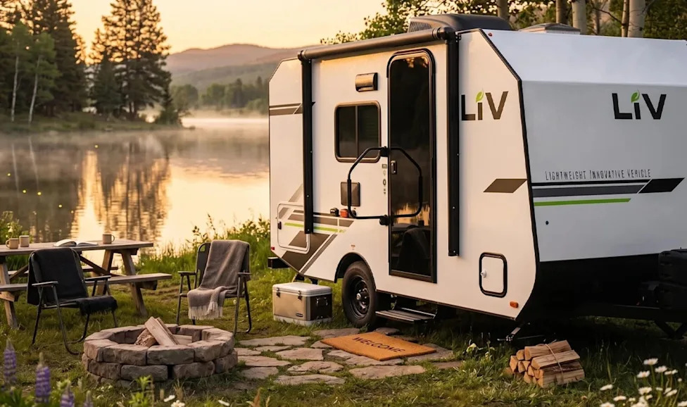 LIV's new E-Leaf trailer ditches wood and gas, packs solar power, and starts under $25,000