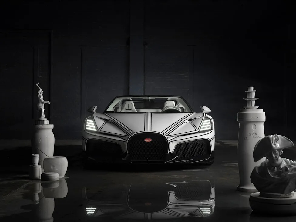 Bugatti's W16 Mistral ‘Blanc Éternel’ Is a Salute to Porcelain With a 'Take on Me' Vibe