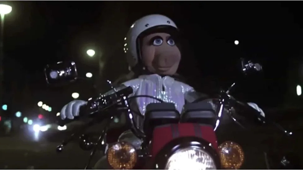 Miss Piggy Once Rode A Two-Stroke Motorcycle. And She Even Had A Stunt Double
