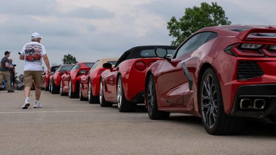 300 Chevrolet Corvettes Formed a Giant American Flag for Veterans