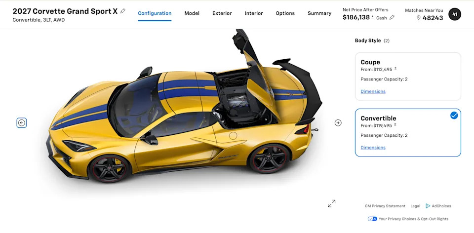 Chevy's $186,138 Corvette Grand Sport X Is Near ZR1X Money