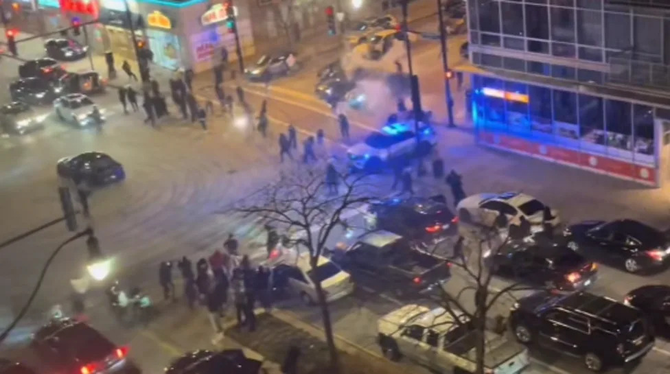 Chicago Street Takeover Goes Viral After Police Show Up Mid-Donuts and Fireworks