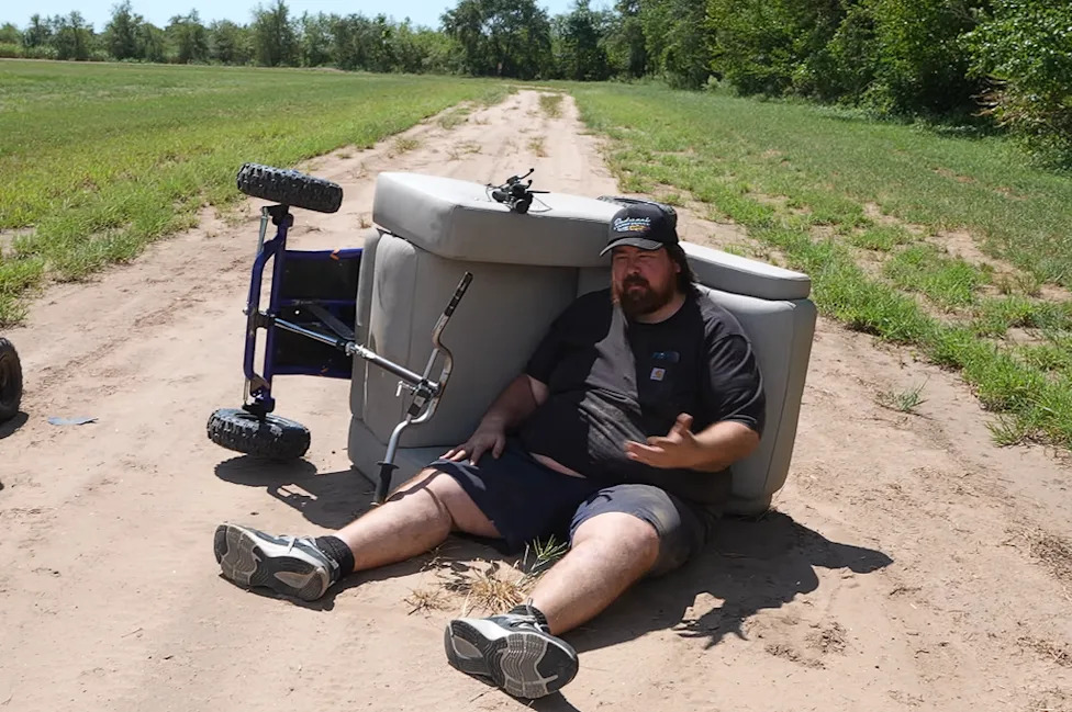 They Turned a Recliner Into an Off-Road Go-Kart, Raced It, and Immediately Crashed