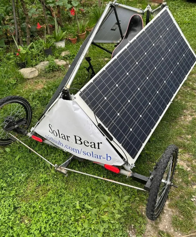He wanted a true solar vehicle, so he built Solar Bear, an open-source trike with panels for a body