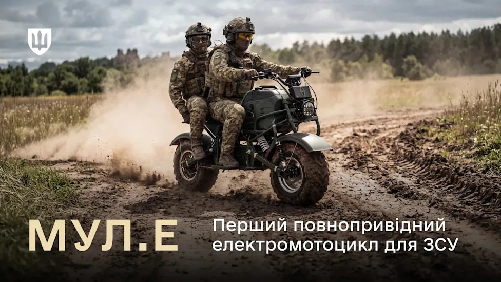 Ukraine Just Codified an AWD Electric Military Motorcycle That Recharges Itself With a Gas Can