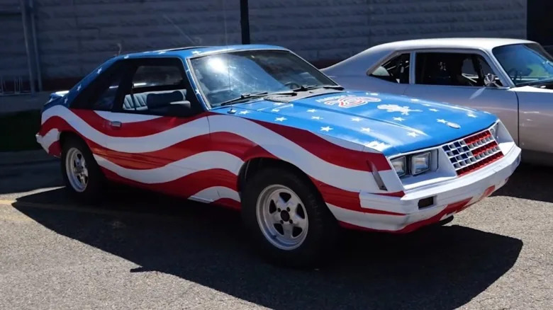 What's More American Than A Fox Body Mustang Painted Like A Flag Doing Burnouts
