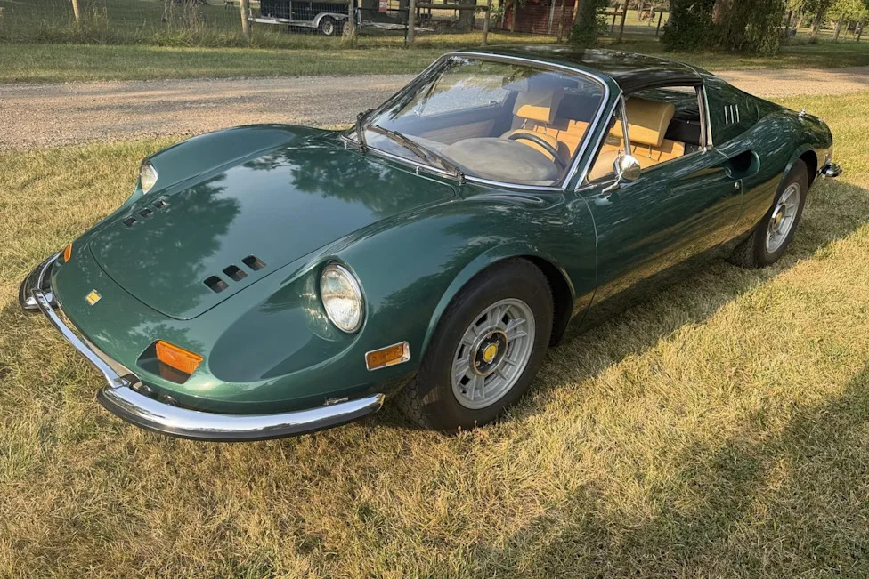 Ferrari, Single-Family-Owned 1974 Ferrari Dino 246 GTS in Verde Pino Hits Bring a Trailer