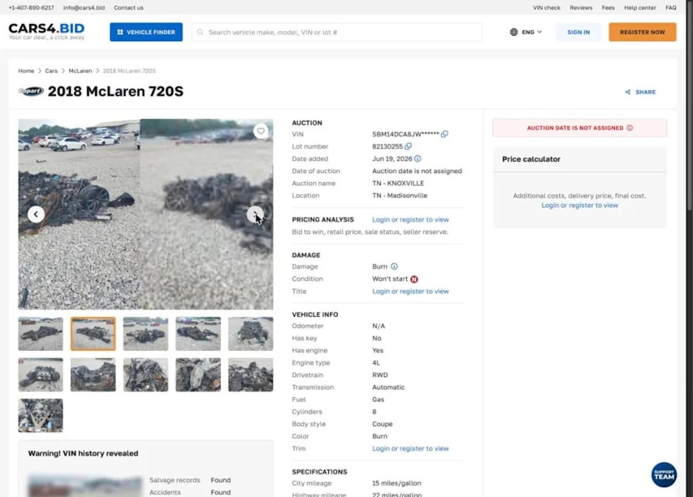 This Pile of Melted Metal Used to be a McLaren 720S and Someone is Still Trying to Make Money of It