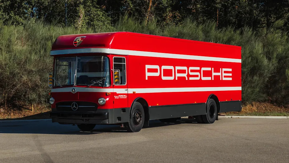 Mercedes-Benz, Porsche, 1974 Mercedes-Benz O 317 Porsche Renntransporter Tribute Heads to Broad Arrow's Zoute Online Sale