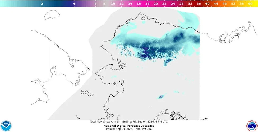 Map Shows Where Snow Is Falling in the US as Labor Day Weekend Begins