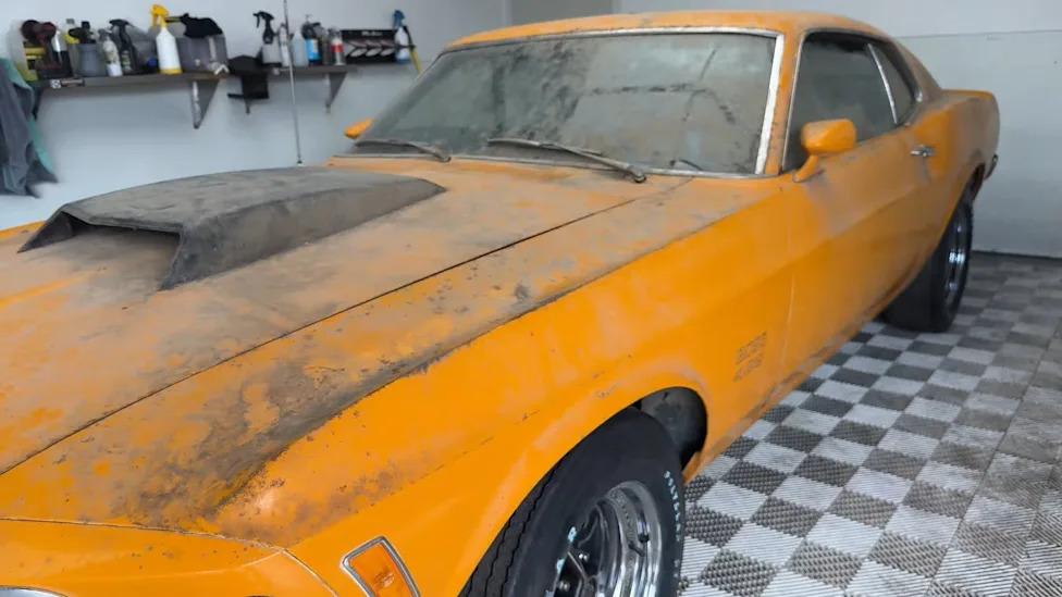 A Dust-Caked 1970 Boss 429 Mustang Emerges From a Barn — And Gets Reborn With Lasers and Dry Ice