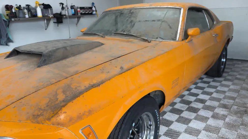 A Dust-Caked 1970 Boss 429 Mustang Emerges From a Barn — And Gets Reborn With Lasers and Dry Ice