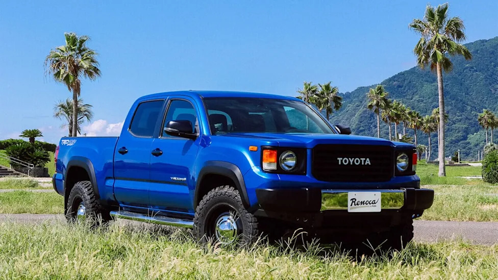 Three Modern Tacomas With Boxy 1980s Land Cruiser-Style Front Ends Are Up For Sale