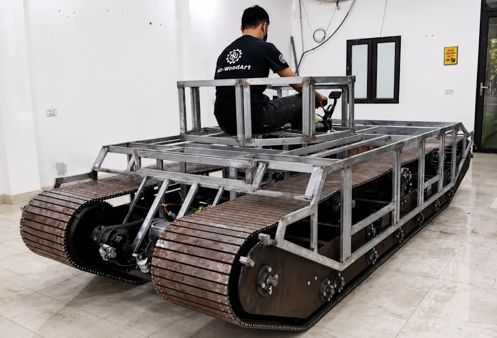 This Dad Built a Giant, Drivable Wooden Tank Because a Toy Just Wasn’t Enough
