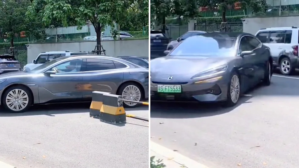 BYD, Viral video shows BYD sedan pulling off a tank turn in a gap that would trap most cars