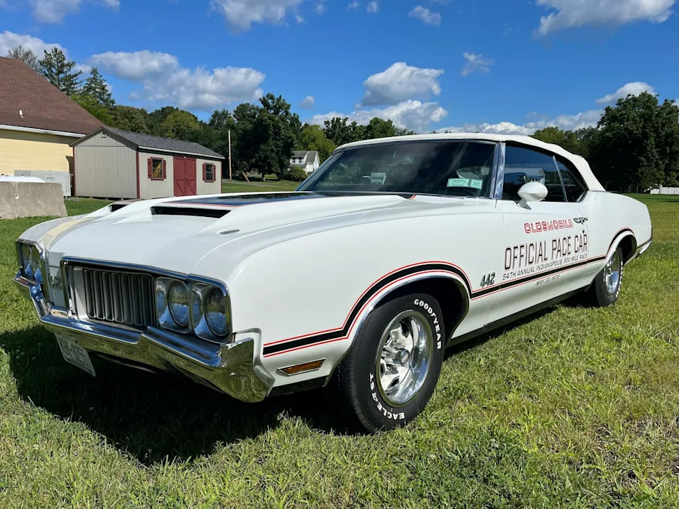 Oldsmobile, One of 268: 1970 Oldsmobile 442 Indy Pace Car Convertible Is at $27,000 on Hagerty Marketplace
