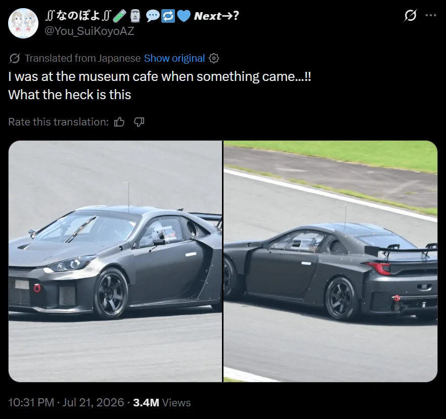 Toyota’s Secret Mid-Engine Sports Car With Yaris Lights Is Buzzing Around Fuji
