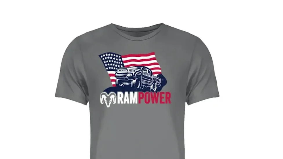 Ram Tried To Sell An AI-Generated "Patriotic" T-Shirt With A Tacoma And Messed-Up American Flag