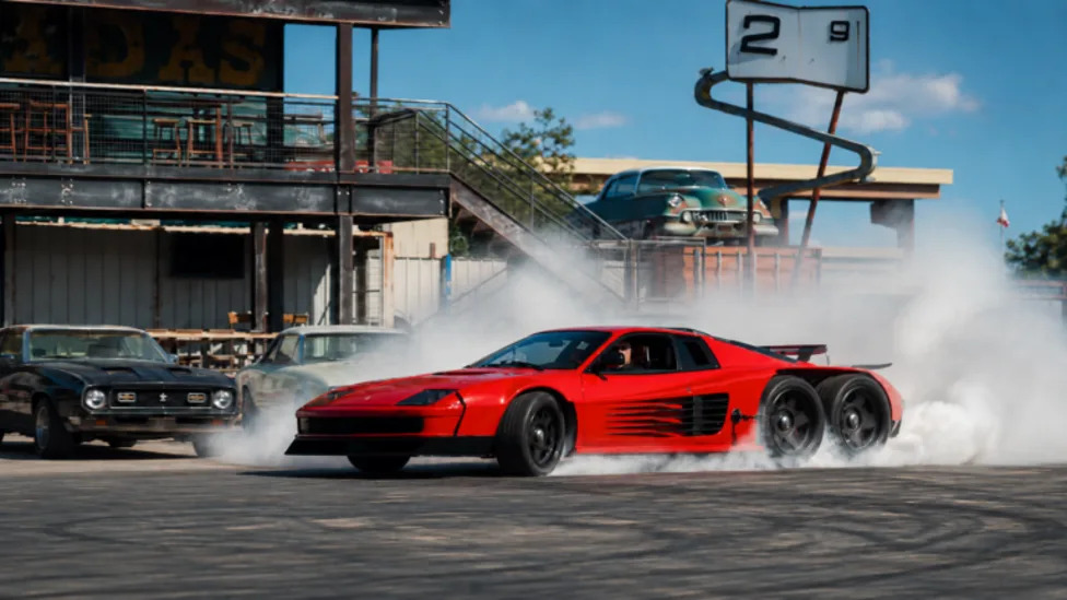 Watch Gas Monkey Garage’s $1.5M Six-Wheeled Ferrari F6 Shred All Four Rear Tires in Insane Burnout Video