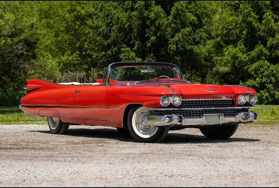 Cadillac, Petersen-Linked 1959 Cadillac Series 62 Convertible Chases Hagerty's Six-Figure Mark on Bring a Trailer