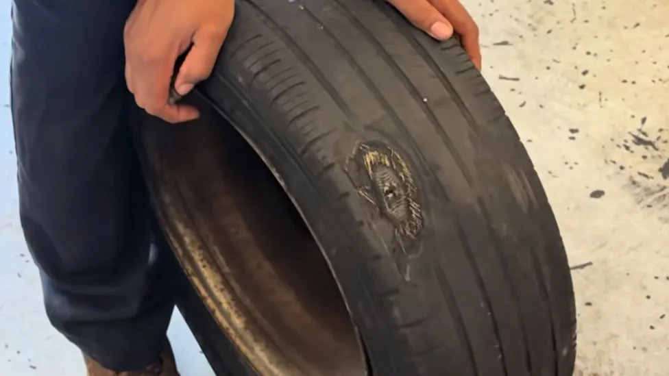 Mechanic Completely Loses It After Customer Insists the Biggest Tire Hole Ever Can Be Patched