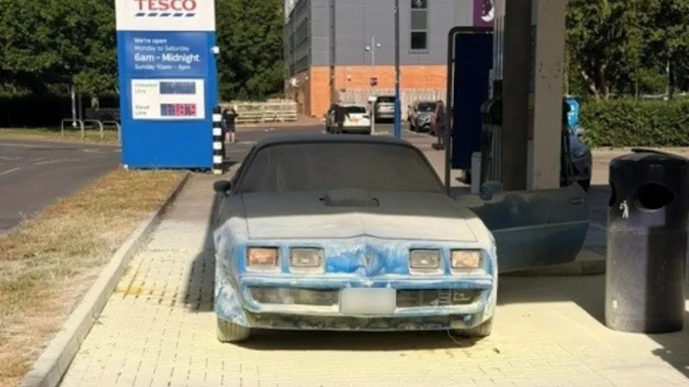 Vintage Pontiac Firebird Bursts Into Flames at Oxfordshire Petrol Station