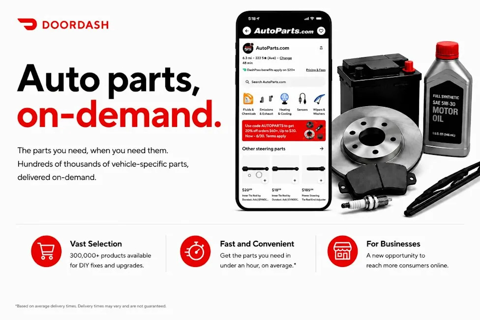 You Can Now Order Car Parts Via DoorDash
