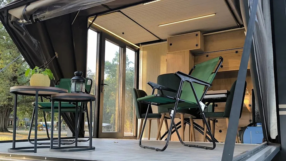 This Compact Camper Opens Like an Accordion and Turns Into a Tiny Off-Grid Cabin