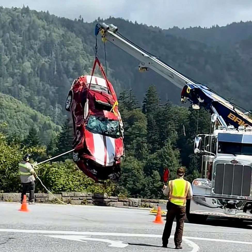 A Chevrolet Camaro Fell 200 Feet Off Newfound Gap Road in the Smokies, and a Tree May Have Saved a Life