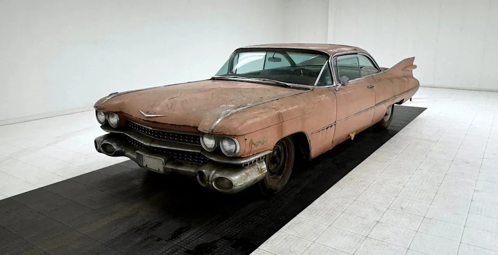 Cadillac, 1959 Cadillac Series 62 Coupe Deville Barn Find Surfaces in Pennsylvania With Numbers-Matching 390 V8