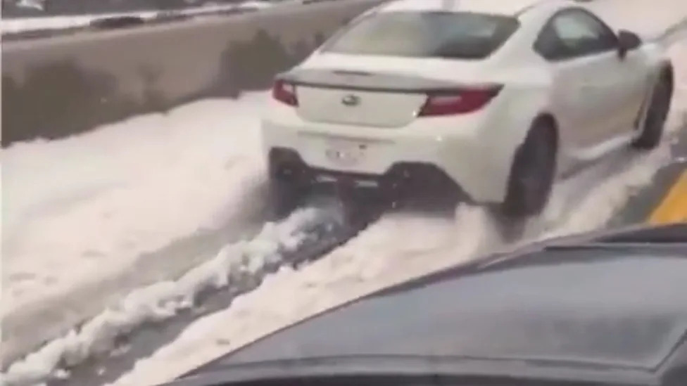 Viral Clip Shows a Subaru Brz Stuck in Snow While Traffic Cruises Past — and Exposes a Huge Winter Driving Myth