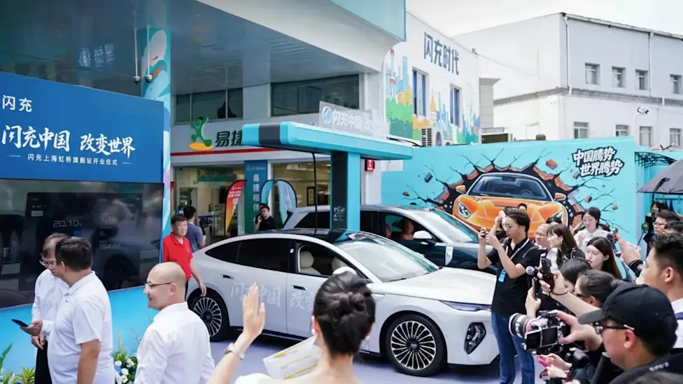Oil Company Works With Chinese EV Giant To Turn Gas Stations Into EV Charging Hubs