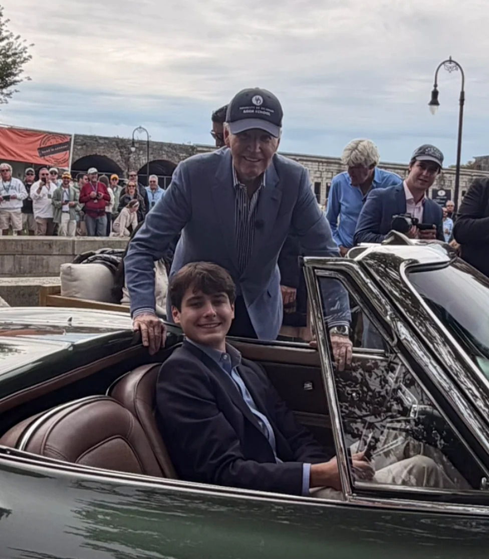 Former President Joe Biden Makes Surprise Appearance at Audrain Concours With 1967 Chevrolet Corvette